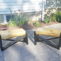 DIY Tree Trunk Benches